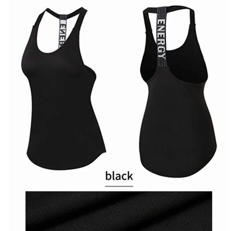 Women Gym Top Black Sleeveless Yoga Top