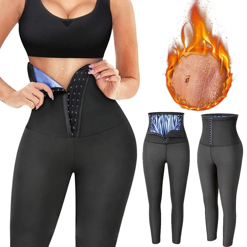 High Waist Weight Loss Thermo Sweat Sauna Workout Body Shapers Leggings