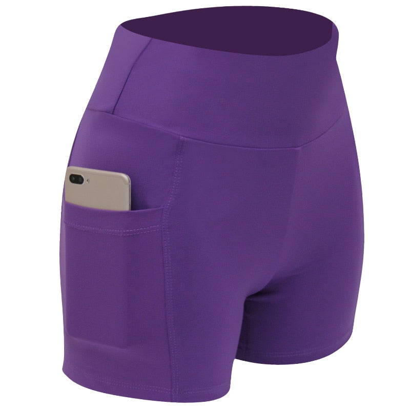 Fitness Shorts/ High Waist/High Stretch with Phone Pocket