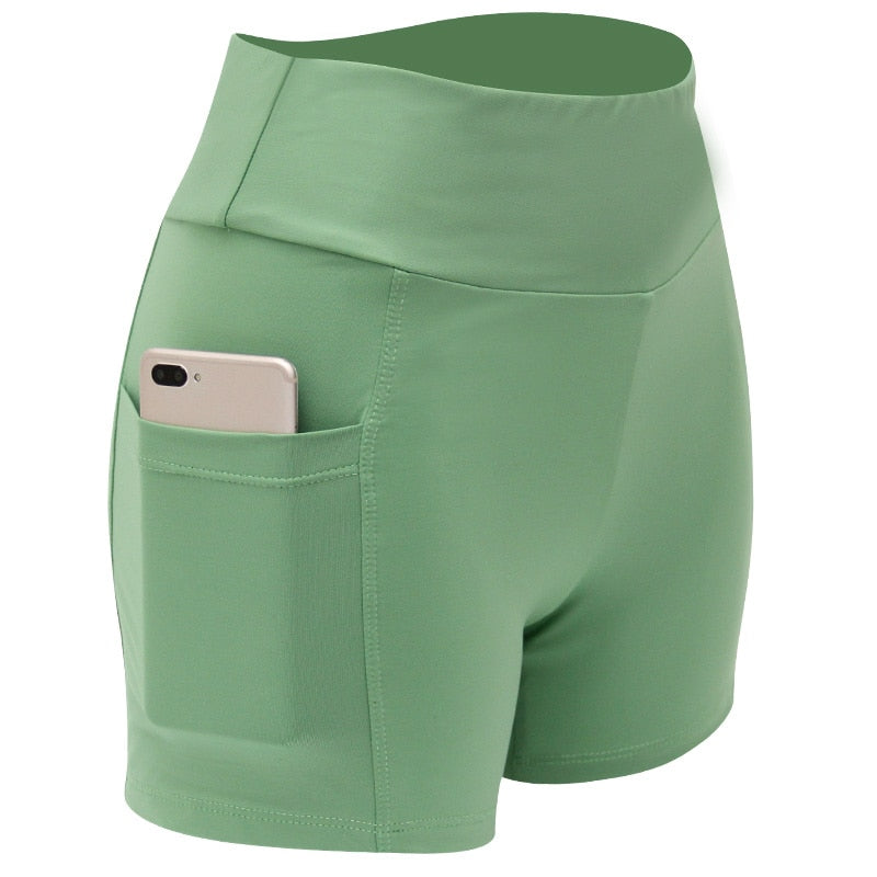 Fitness Shorts/ High Waist/High Stretch with Phone Pocket