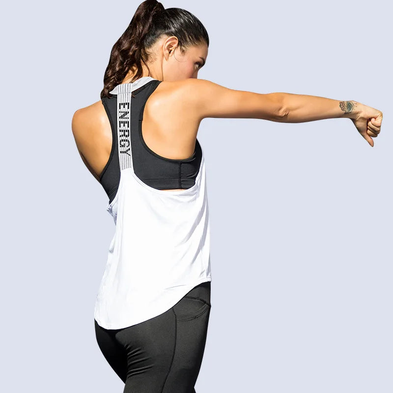 Women Gym Top Black Sleeveless Yoga Top