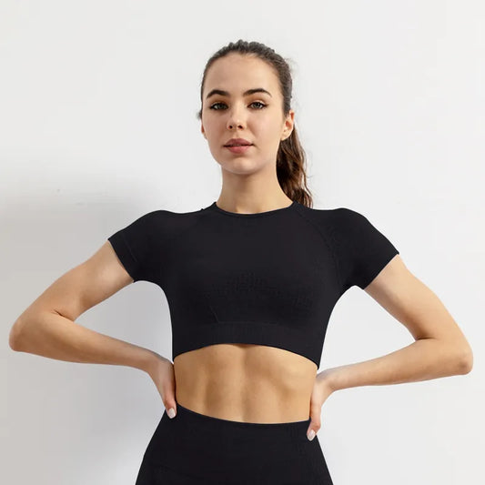 Women Seamless Sports Gym Cropped Tops