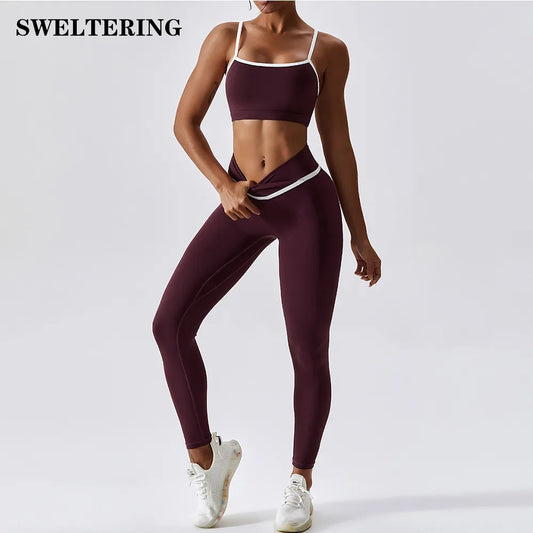 Leggings de cintura alta para mujer y chándal superior sin costuras