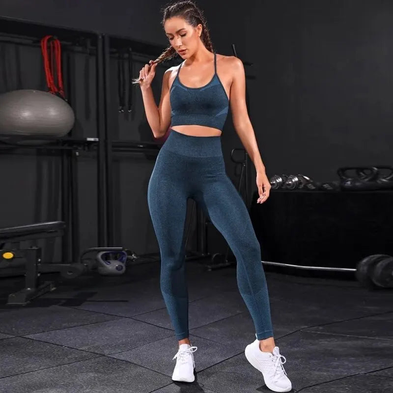 2 Pieces Women's Tracksuit Seamless Yoga Set